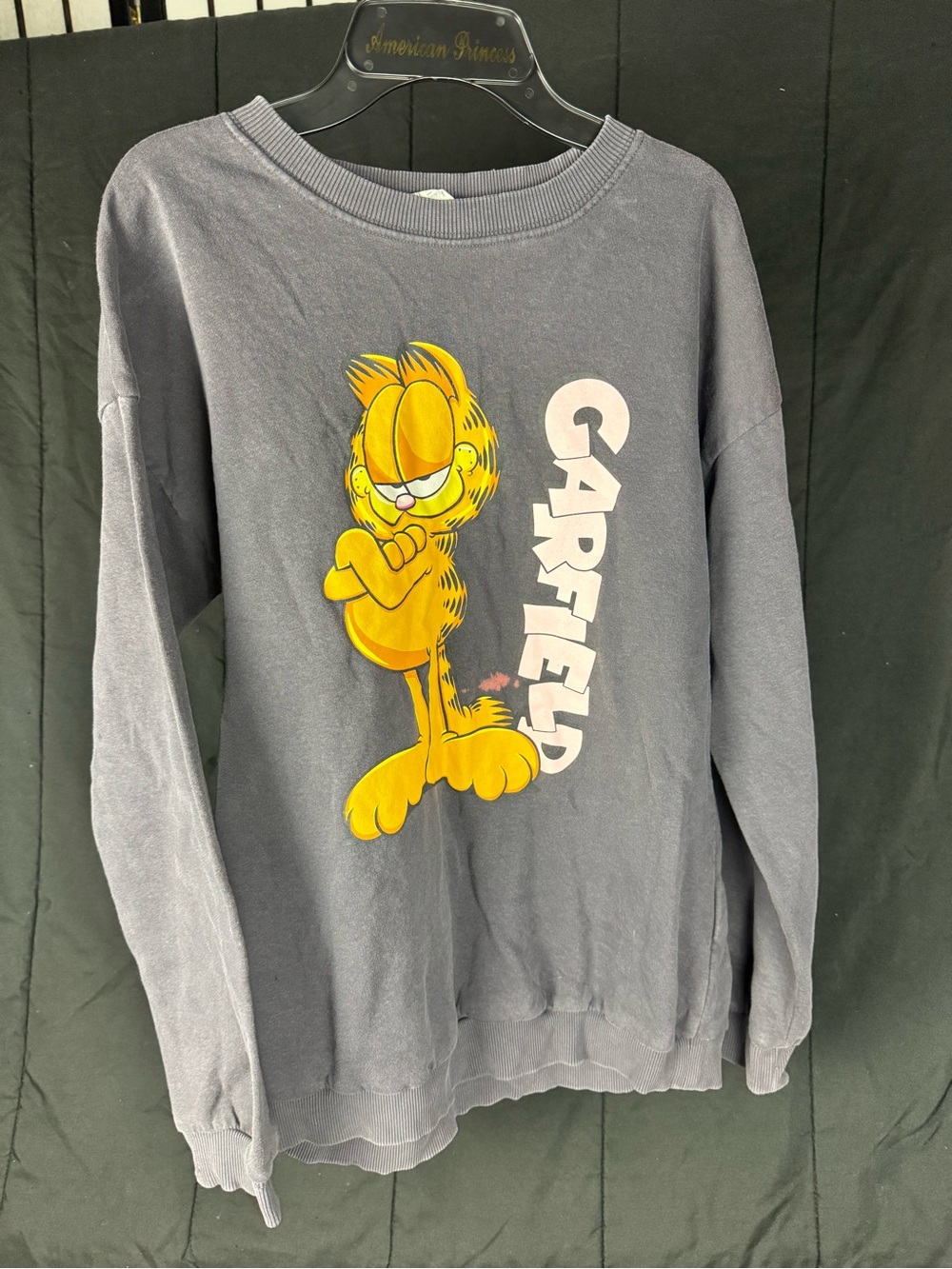 H&M Grey Kids Sweatshirt with Yellow Garfield Graphic